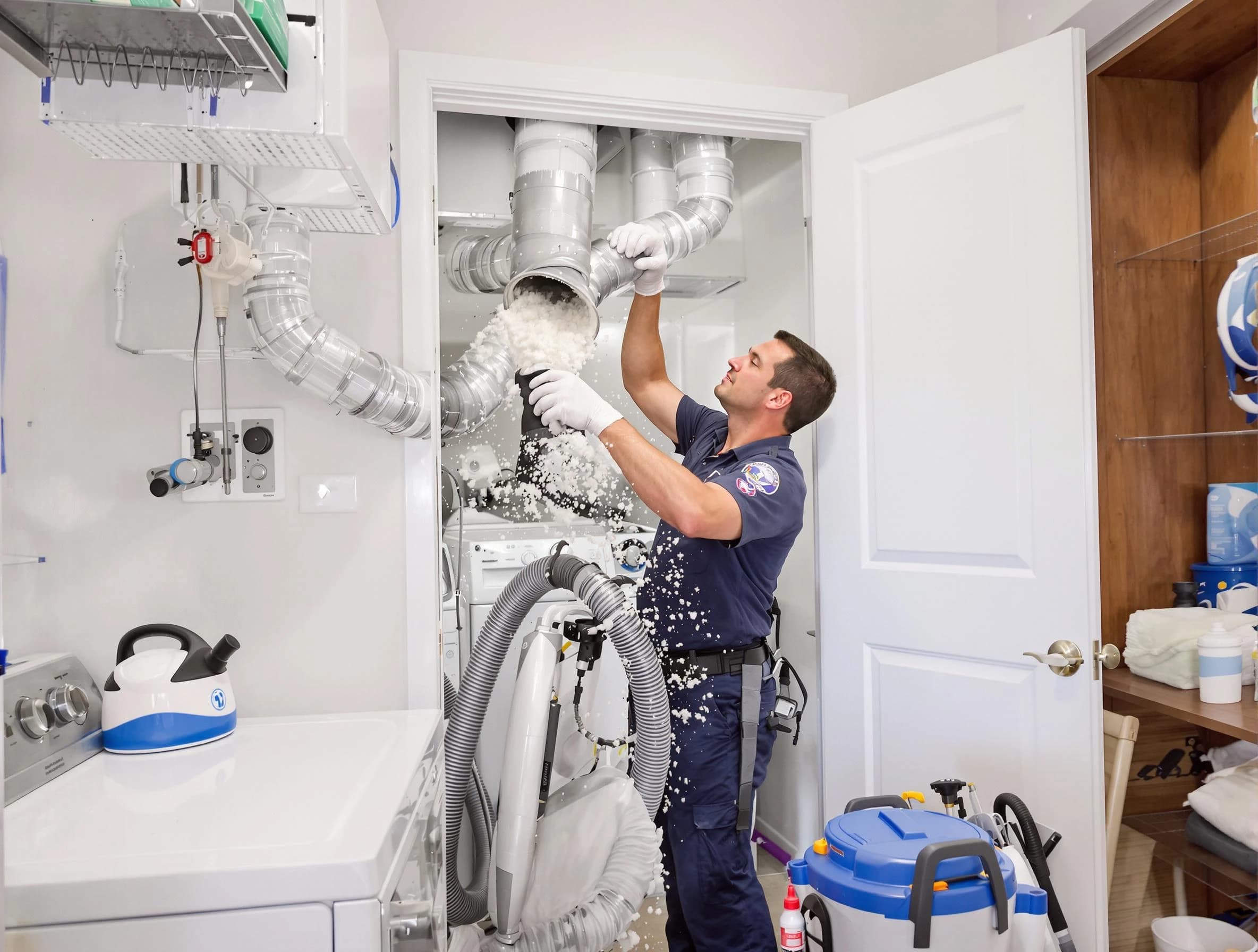 Superior Dryer Vent Cleaning technician delivering thorough residential dryer vent cleaning service in Superior
