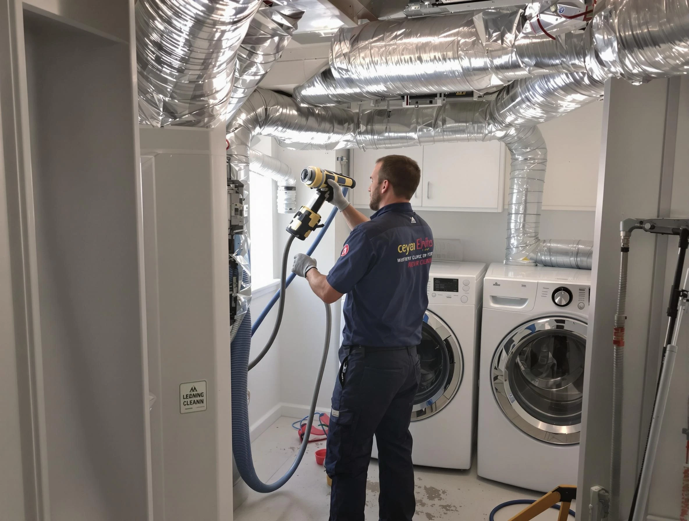 Superior Dryer Vent Cleaning specialist using advanced equipment for thorough duct cleaning in Superior